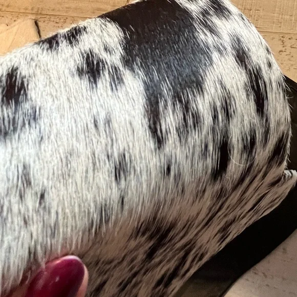 Genuine cow hide leather and fur handmade Christmas Stockings - Picture 8 of 15